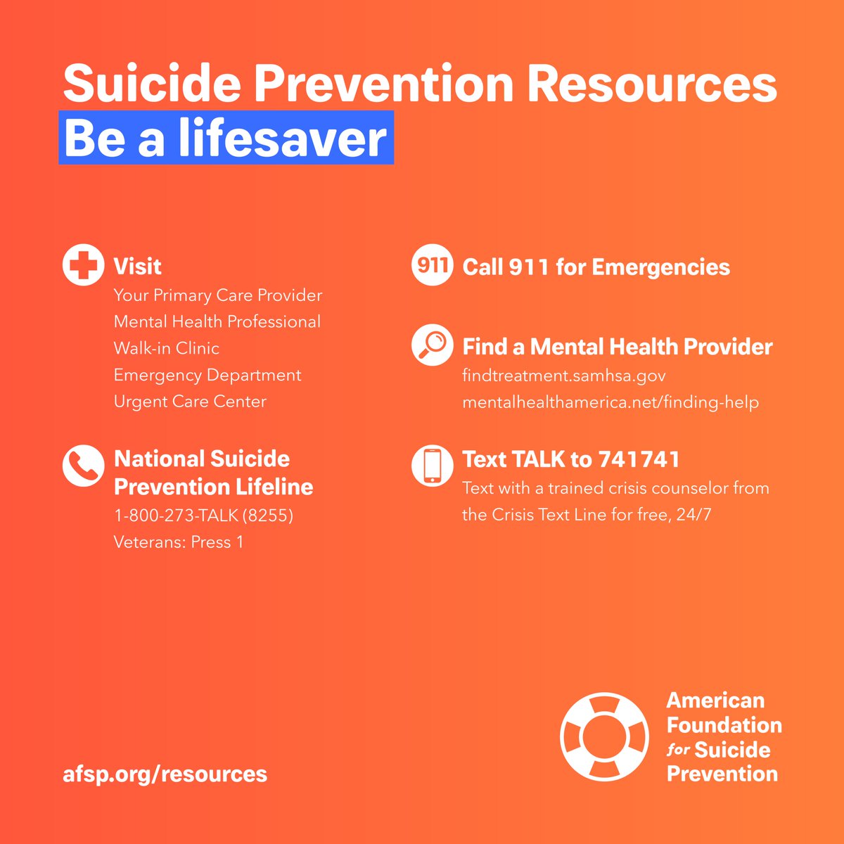 If you’re struggling, take the time you need today for self-care and reach out to someone you trust. Help is available, and you are not alone. Please call @800273TALK or text “Talk” to 741741. They’re here for you. 