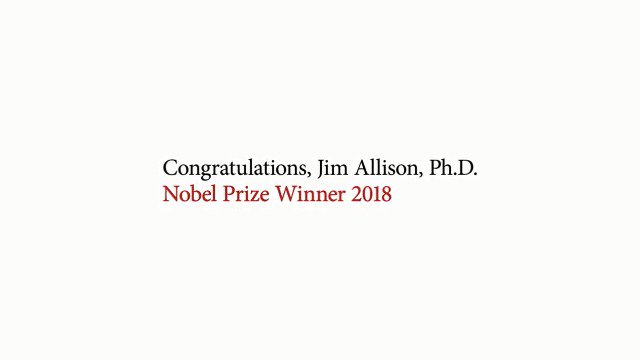 Learn about Dr. Jim Allison's groundbreaking #immunotherapy research, which earned him the 2018 @NobelPrize in Physiology or Medicine. #NobelPrize #endcancer 