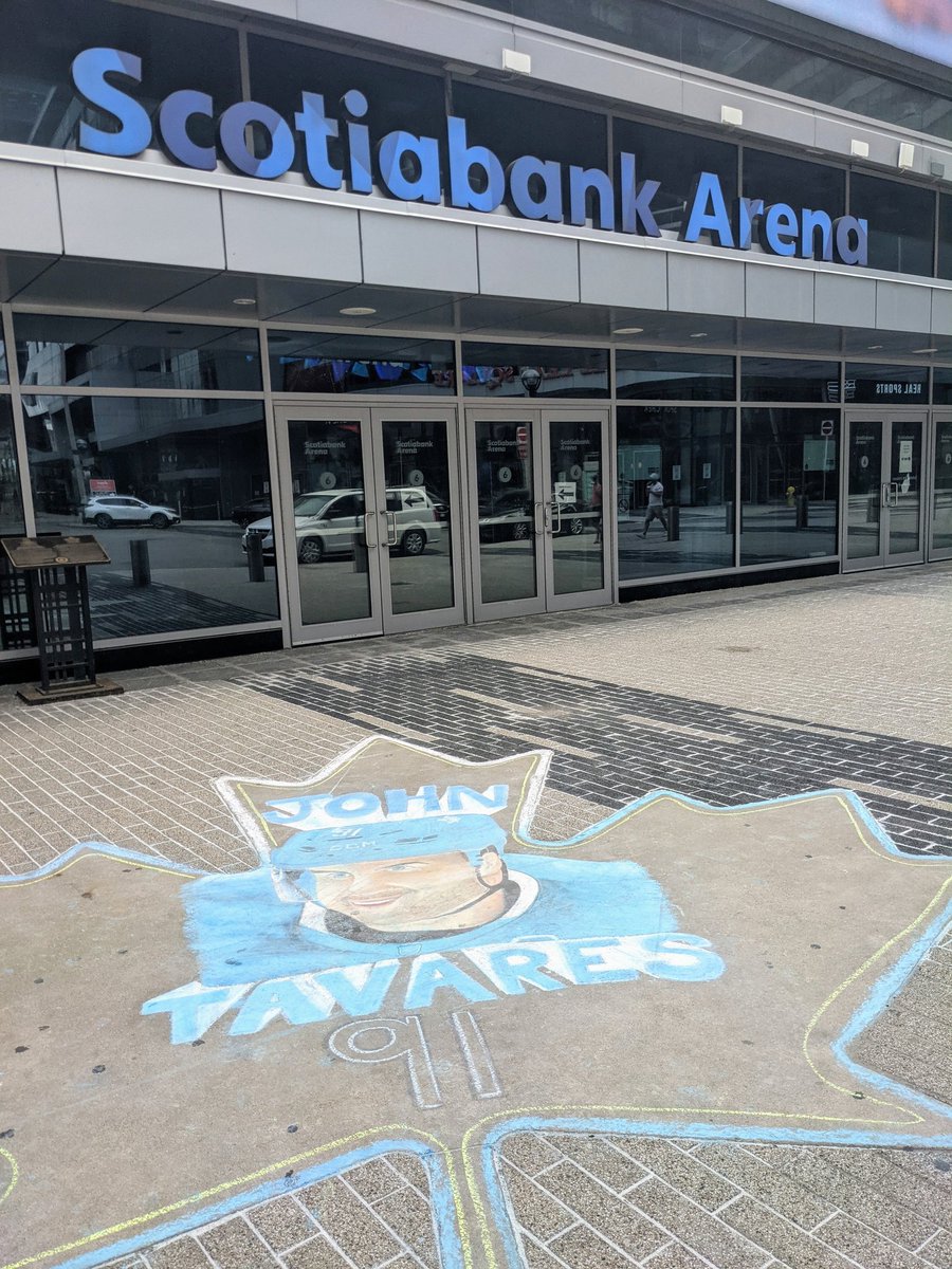 A tribute to John Tavares outside Scotiabank Arena. 