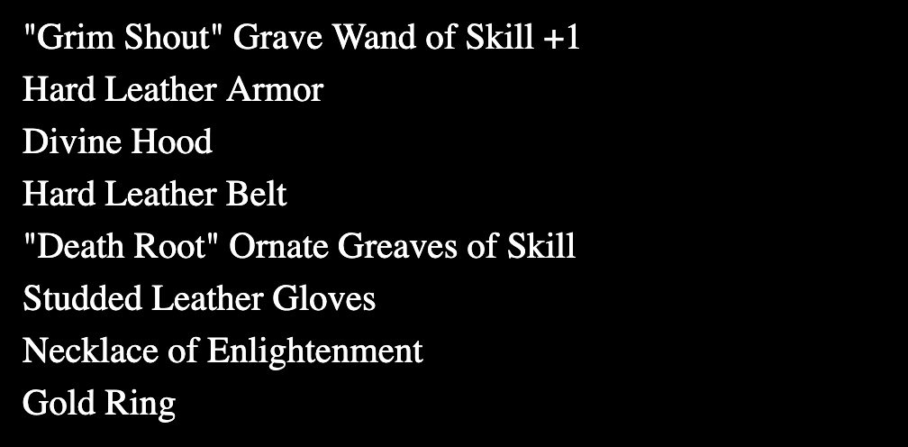 LOOT

- randomized adventurer gear
- no images or stats. intentionally omitted for others to interpret
- no fee, just gas
- 8000 bags total

opensea: https://t.co/qSnRJ1FD0n
etherscan: https://t.co/bF9p0RSHX2

available via contract only. not audited. mint at your own risk 