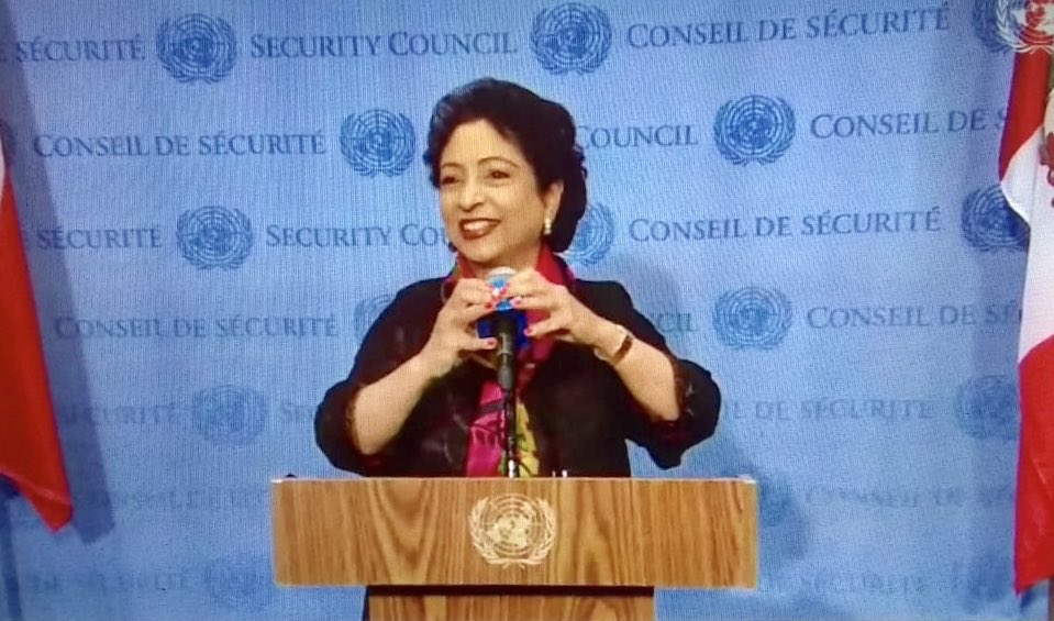 We are grateful to all 15 members of the UN Security Council for discussing the situation in Indian occupied Jammu and Kashmir. China as always stood firmly on principles and upholding international law 