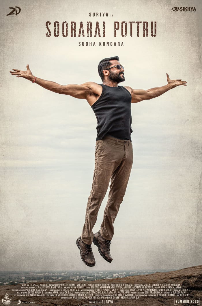 Congrats to our dear friend #SudhaKongara 
@Suriya_offl in #SooraraiPottru 
The #SooraraiPottruFirstLook captures beautifully what the film means!
@gvprakash @rajsekarpandian @SuperAalif @guneetm @gopiprasannaa 