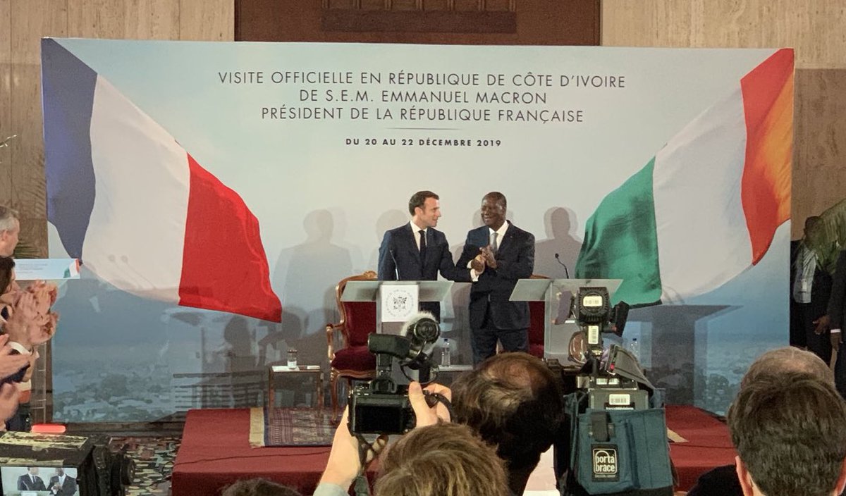 BREAKING:
In a joint press conference with President Macron of France, President Ouattara of Ivory Coast has announced that 8 African Countries will no longer use the CFA currency.
It will be replaced by the ECO.
No longer will 50% of the reserves be held by French treasury. 