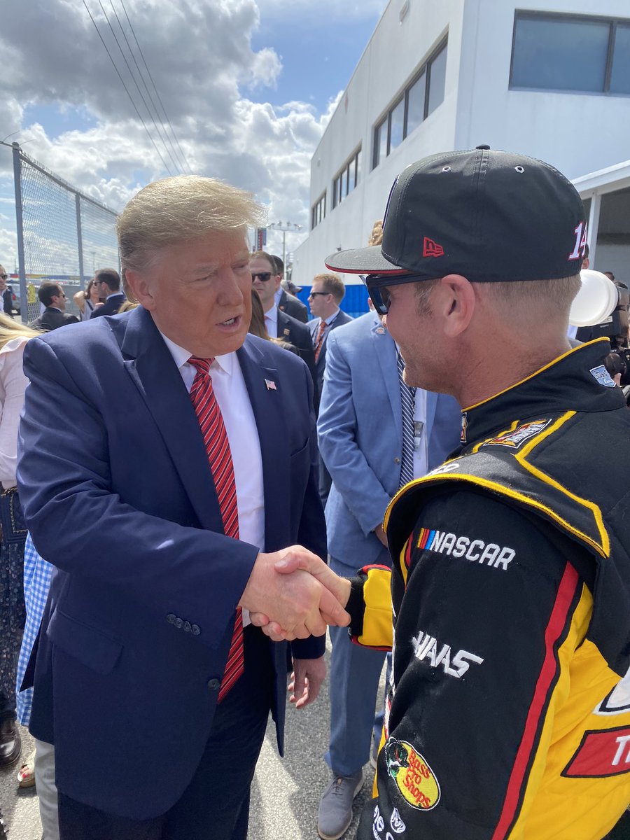 Not going to lie, I had no idea what to expect.  The man walked in shook all our hands, took selfies, and whatever we asked of him.  I judge people on how they treat me and others I’m with, and that’s why I really appreciated meeting @POTUS.  thanks for coming to #DAYTONA500 