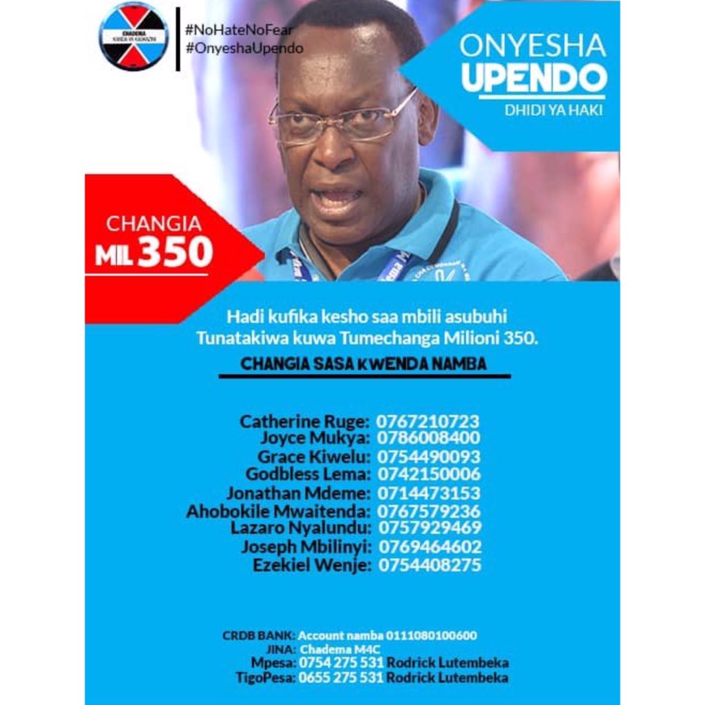 Kila mtu ana sababu kwanini anafanya kitu fulani. Nikiwa mdogo naenda kuomba 🎤 Club Billicanas walau nionekane , ni mtu ambae ameni inspire kuwa mjasiriamali . Nafsi itanisuta sana nisipo sema kitu . Mimi nimechanga wewe je ? Sina chama , sipendi siasa 🙏🏾 