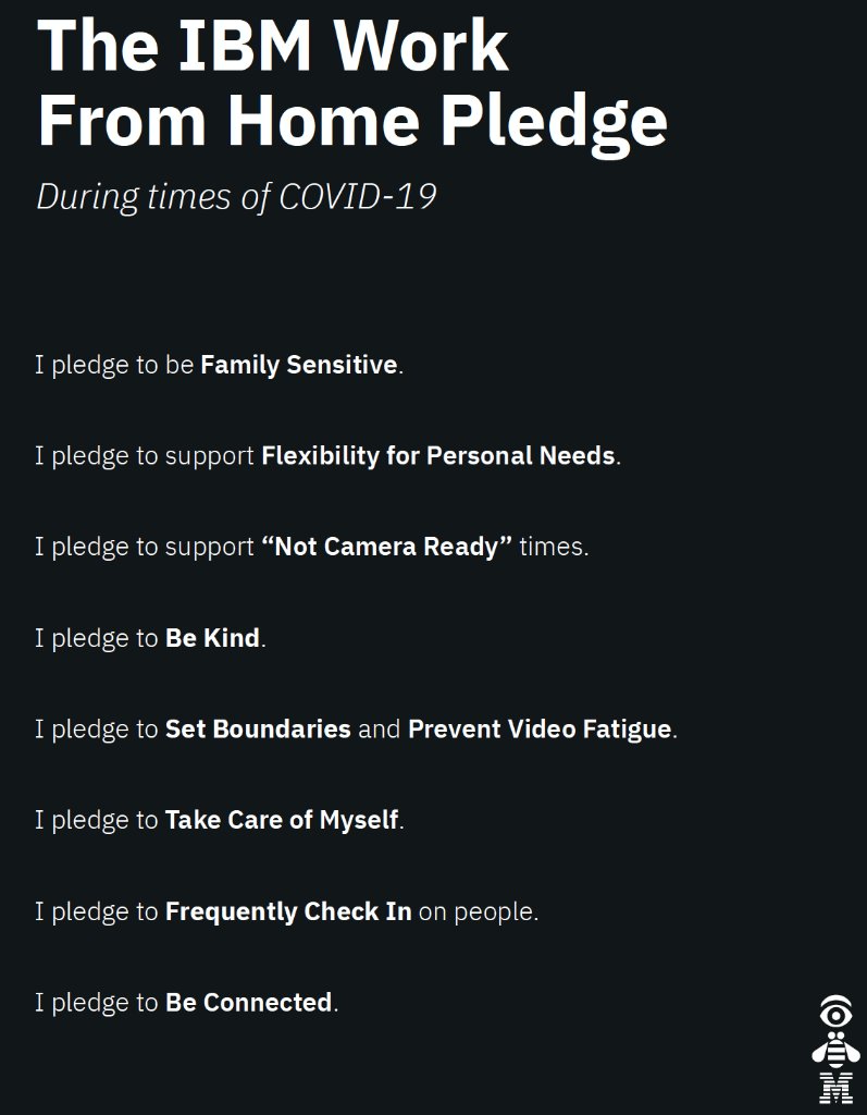 Last week I shared my IBM Work From Home Pledge with IBMers. Here's the backstory: https://t.co/YIeuIJ1ydo #ProudIBMer 