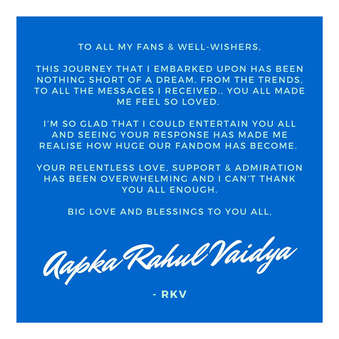 Big love and blessings to you all, 

Aapka Rahul Vaidya

- RKV 

#RahulVaidya #TeamRKV
#BiggBoss14 #BB14 #BiggBoss2020 #AbScenePaltega #ColorsTV 
@ColorsTV @justvoot 
