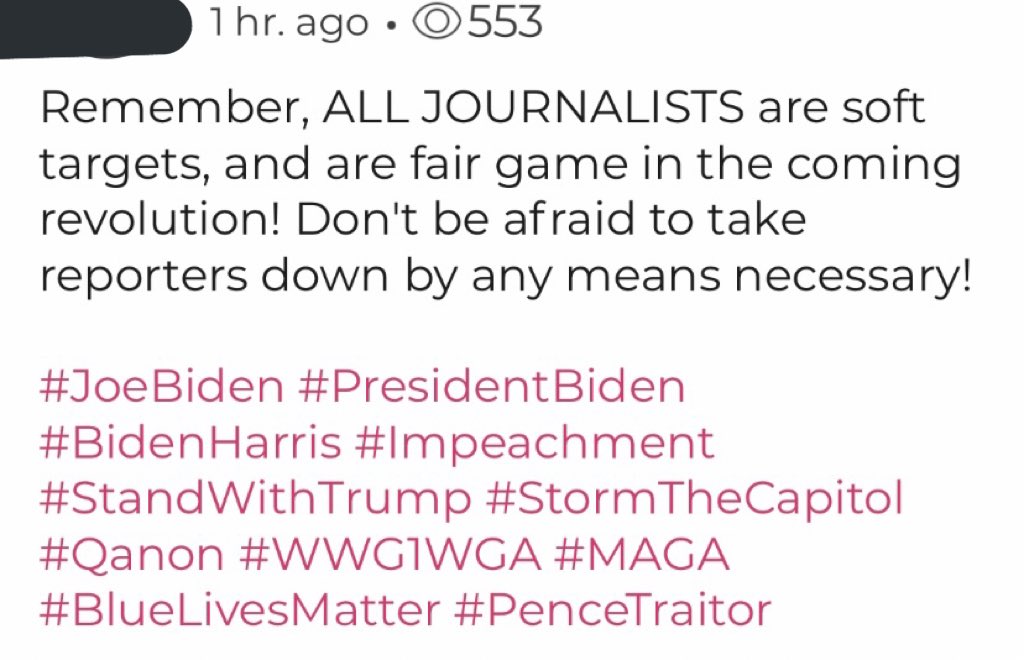 Meanwhile, this what’s happening on Parler 