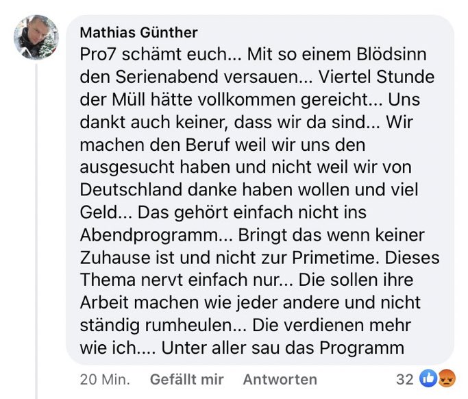 Ach, Herr Günther, schade, dass Sie dieses Thema nervt. Atmen Sie gerne tief durch. Oder lesen Sie ein Buch. Das hilft. Vielleicht. #JKvsP7
#nichtselbstverstaendlich 