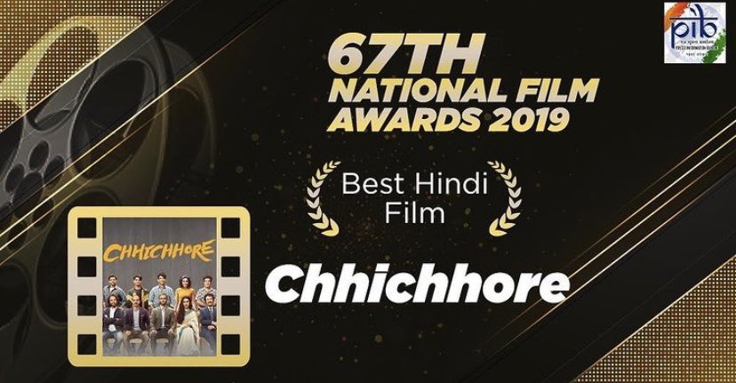 #Chhichhore wins the National award for Best Hindi film. And #JathiRatnalu is a blockbuster. I know you are watching Sushant. This one is for you . Miss you bhai ❤️ congratulations to Nitesh sir , maya , Derek , bewda, mummy , Sexa and the whole team. Love , Acid ❤️ 