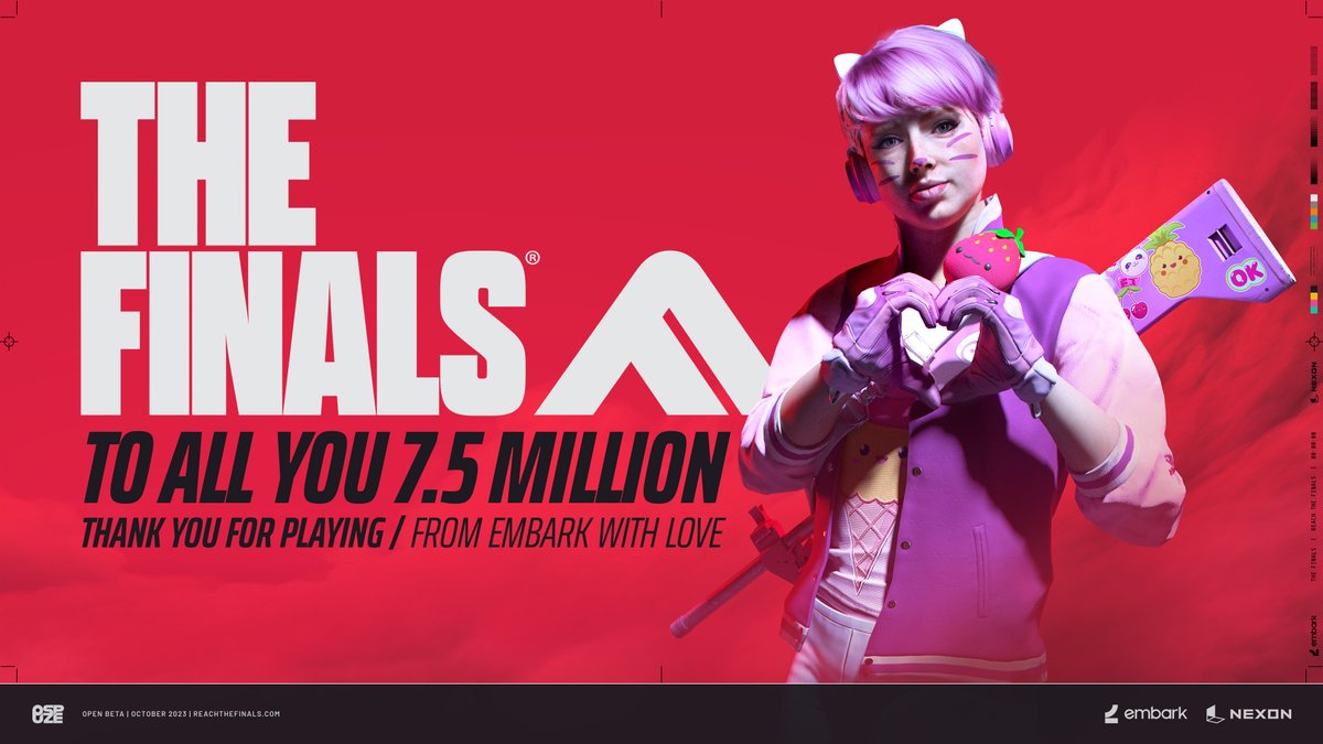The Open Beta has come to an end! 

An unforgettable week for us — a whopping 7.5 MILLION contestants entered the arena! Now it’s time for us to hunker down and get back to work on all the fixes and improvements you helped us identify. GG and until next time! 🫶

#REACHTHEFINALS 