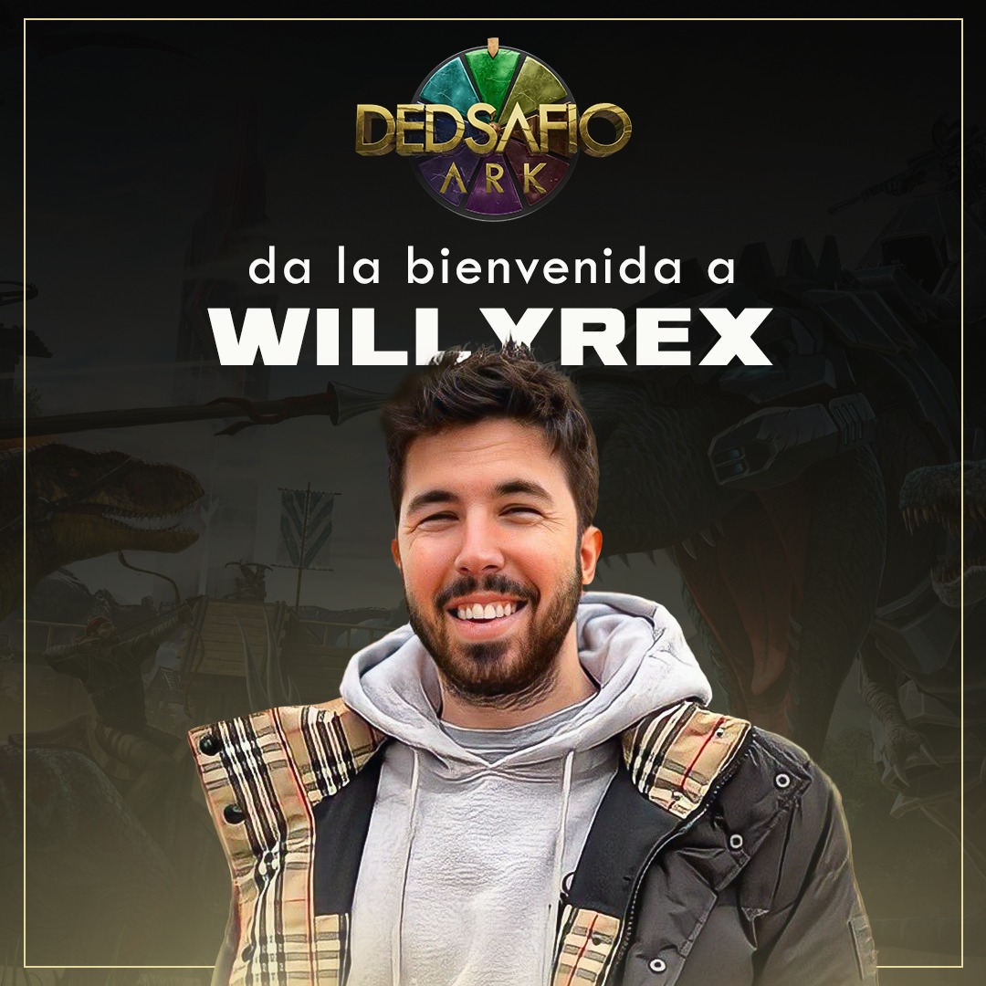 ¡Pero madre mía quien tenemos aquí en el #DEDsafioARK! 🦖   

El cuarto invitado que se nos une a esta aventura es Willy!!!  

Bienvenido: @WillyrexYT 🐢 