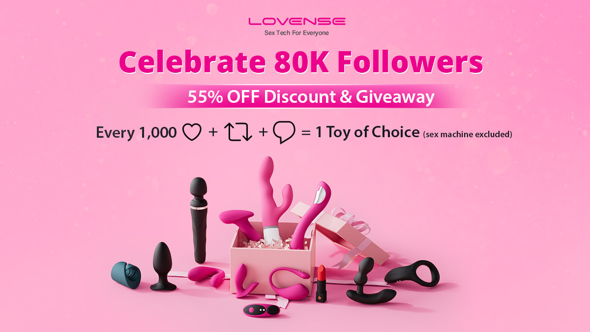 Lovense's Twitter community is officially 80K strong!🥳

Let's celebrate this amazing milestone together with 55% OFF discount and an exciting giveaway! Follow @Lovense and retweet to participate! 

Event period: July 11th - July 17th EST👇
https://t.co/lgumHoLu1B

#lovense 