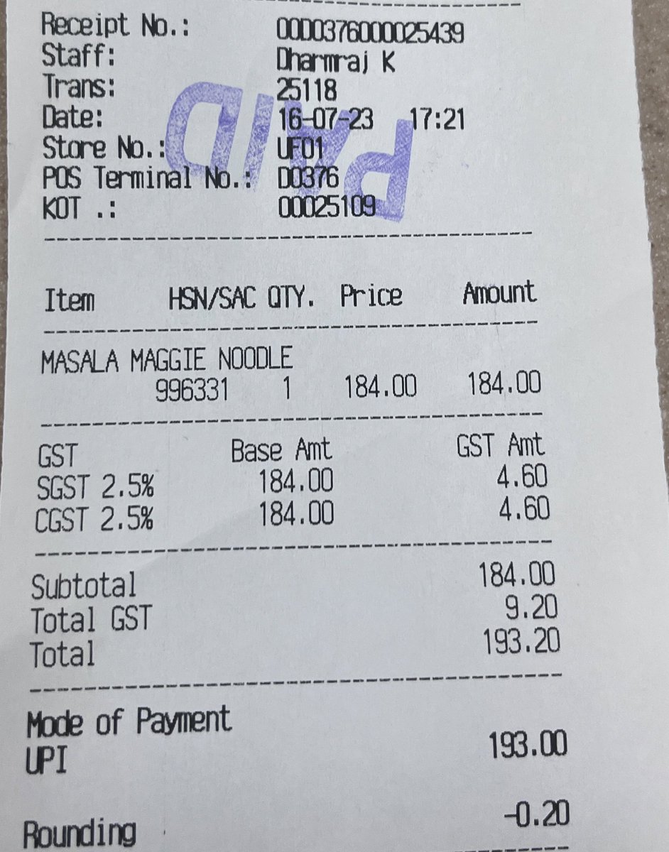 I just bought Maggi for ₹193 at the airport 

And I don’t know how to react, why would anyone sell something like Maggi at such an inflated price 🥲 