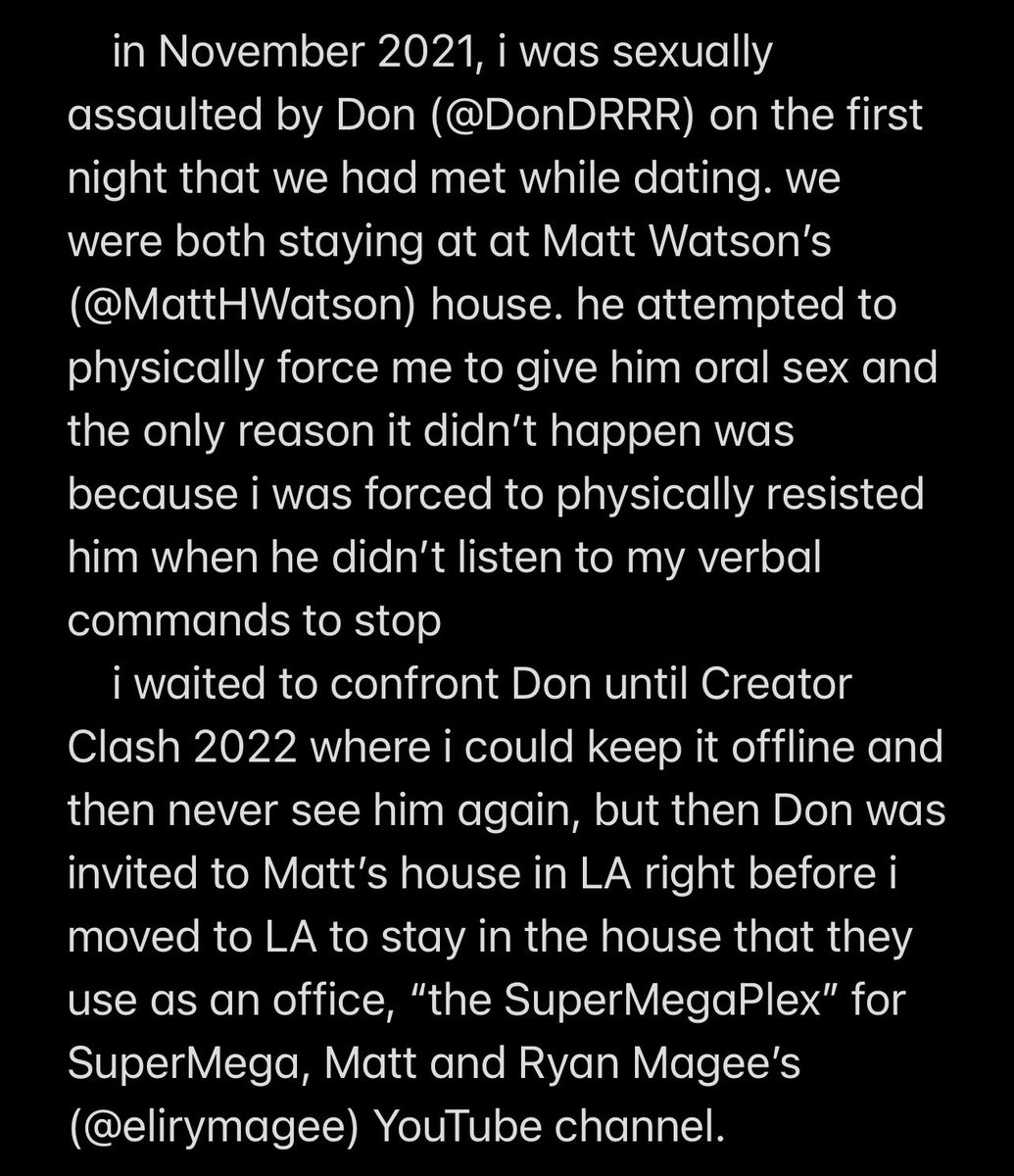 i made a video about my experiences with Don and Matt &amp; Ryan/SuperMega. it would mean a lot to me if you watched it 

https://t.co/clJr0eJDf7 