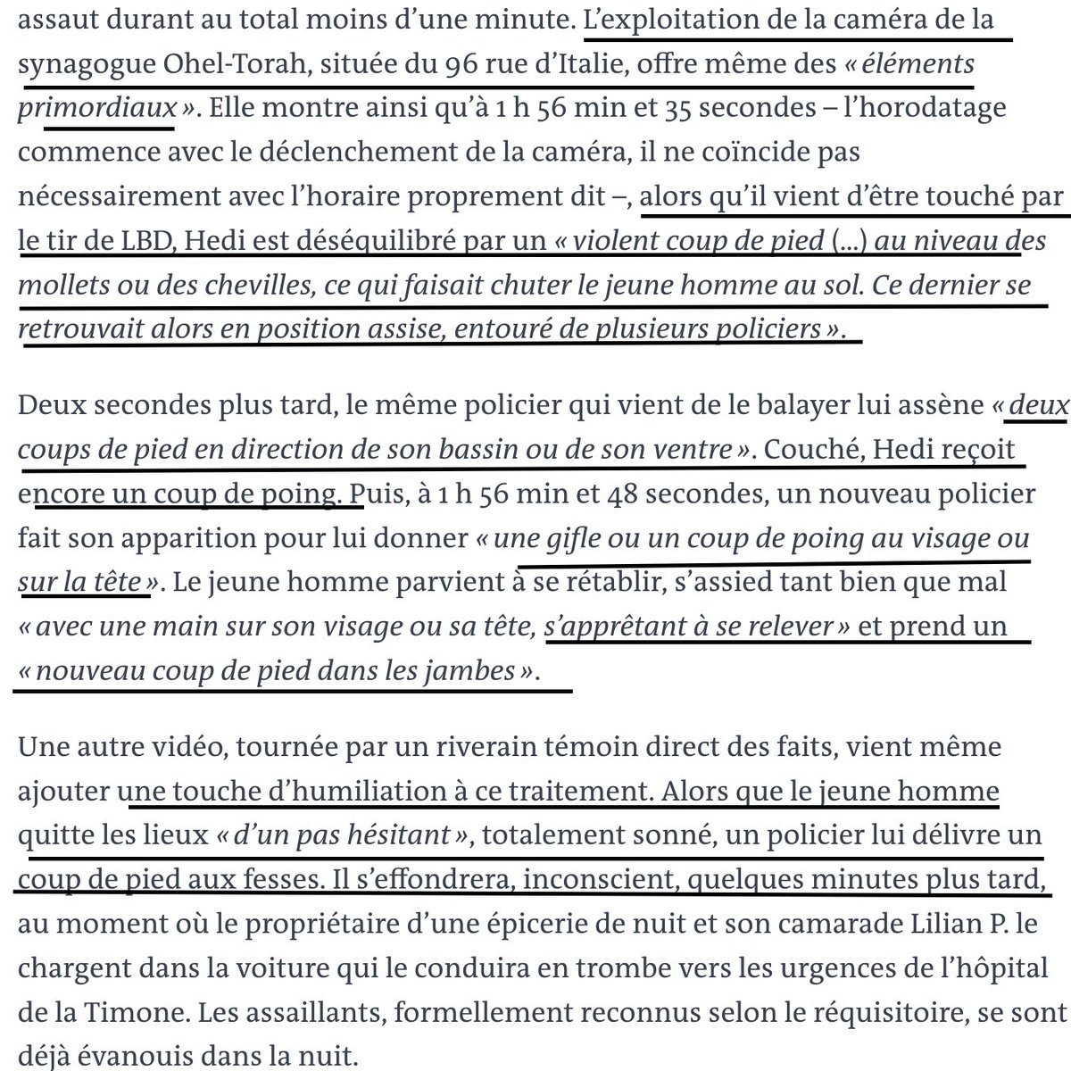 Affaire #Hedi: voilà pour la défense de quels faits immondes de nombreux policiers de France se sont mis en arrêt, avec le soutien actif du DGPN, du préfet de police de Paris et de la place Beauvau   

Source @lemondefr 