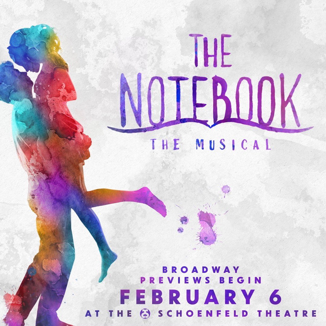 The Notebook Musical is going to Broadway! We are so thrilled for Ingrid for writing the music and lyrics, Bekah Brunstetter, Carmel Dean, Michael Greif, Schele Williams and the entire Notebook Musical team! We hope to see you at The Shoenfeld theatre next year! 
#NotebookMusical 