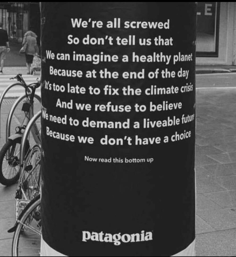 This @Patagonia ad is freaking brilliant. Read down, then back up. 