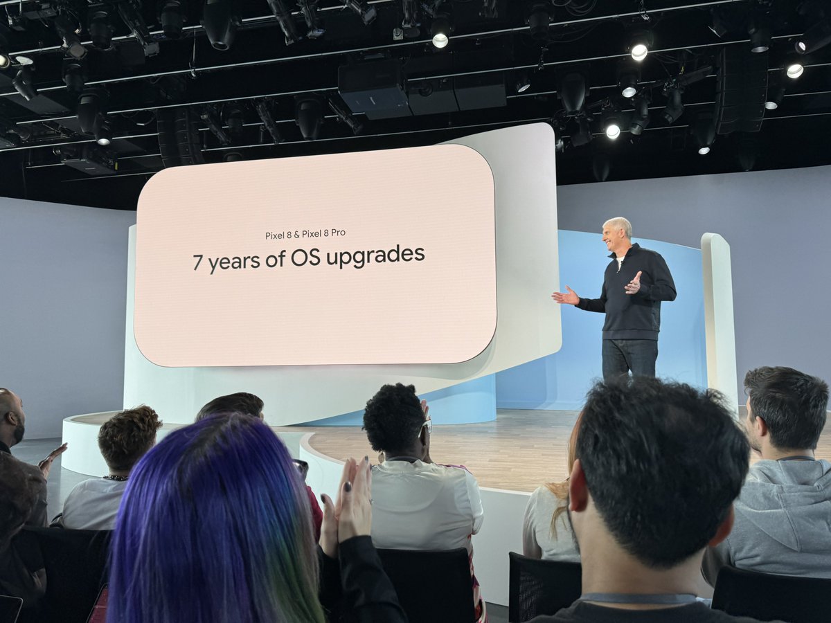 Better keep up, everyone else. 

There’s 7 years of OS upgrades, not just security. Pixel 8 and 8 Pro are supported until 2030 now. 