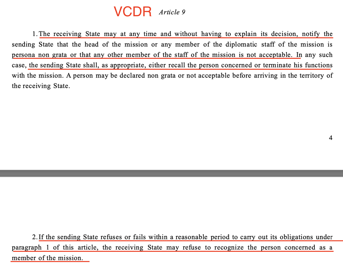 @ANI Ethics is irrelevant (and gee, what new words the Canadians are learning) in the context of India's rights as the receiving State and Canada's obligations as the sending State.

VCDR: https://t.co/ebcSxdzjtd

VCCR: https://t.co/uVHNZkU2MO 