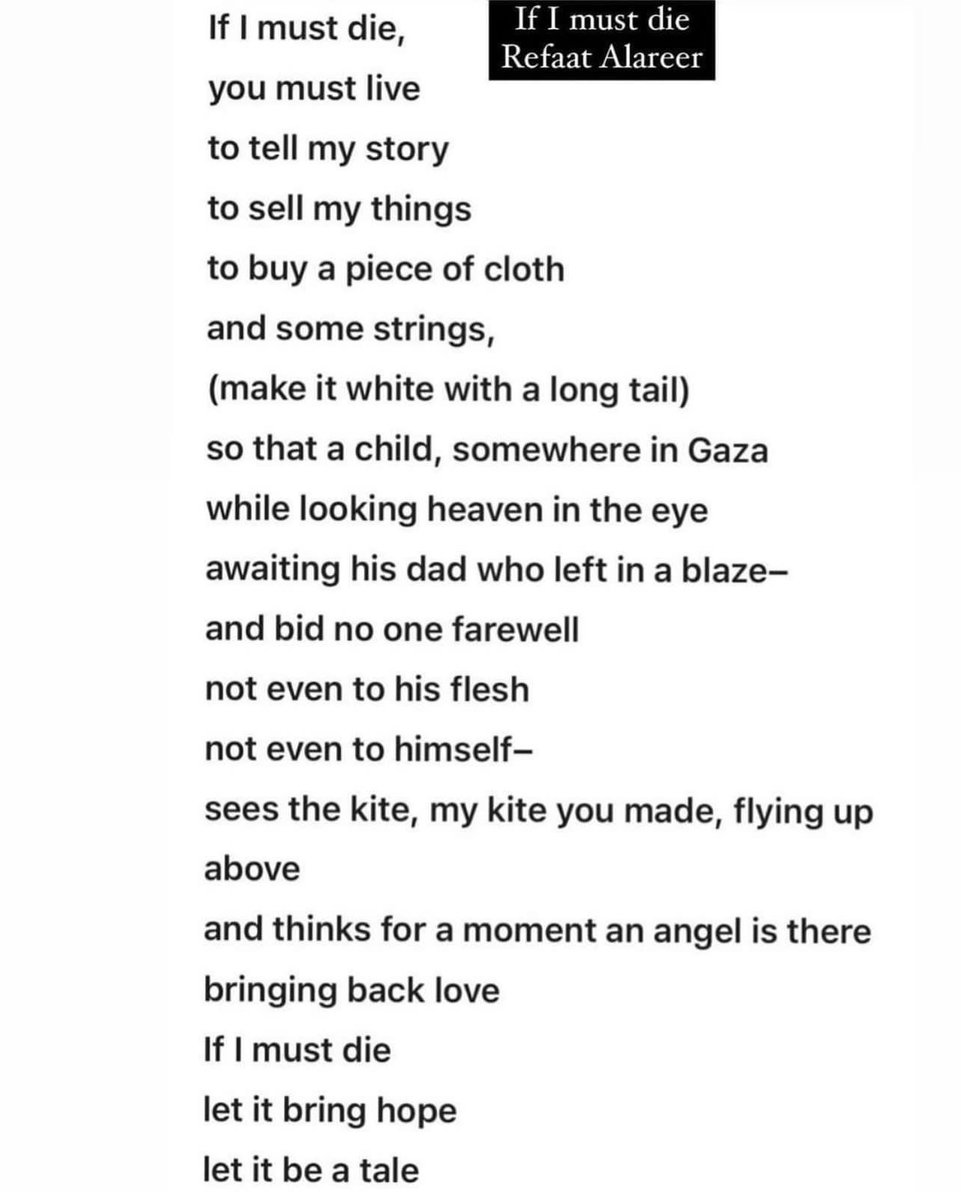 If I must die, let it be a tale. 

#FreePalestine 
#Gaza 