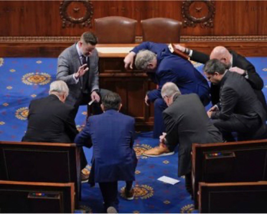 .@HouseGOP members praying on the House floor offends both our Constitution and the New Testament, which denounces public displays of devotion.

The blasphemy of the new Speaker, who says God ordained him, is just as disgusting. 