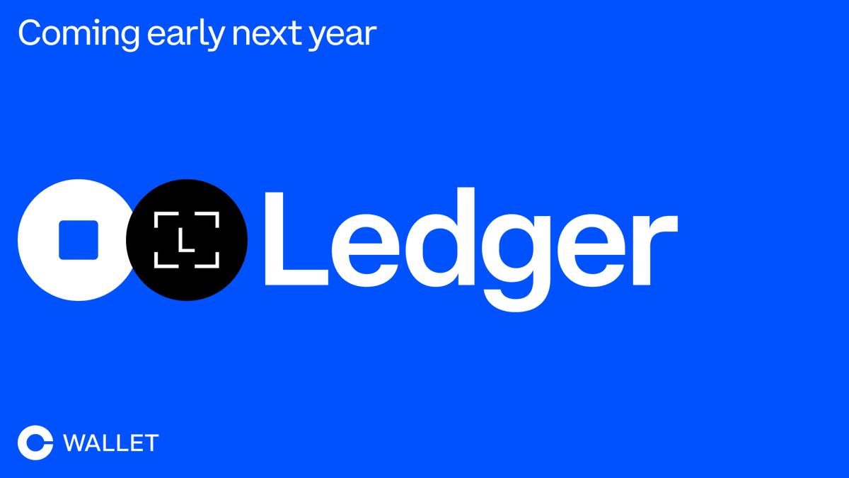 1/ We are partnering with @Ledger to build support for hardware wallets into Coinbase Wallet, making it easy for you to safely and securely take control of your crypto. 