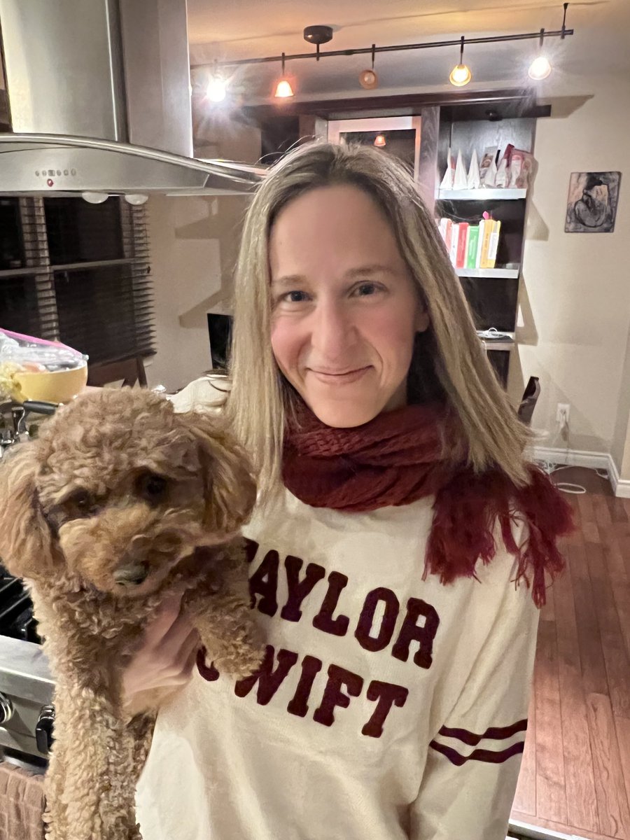 yesterday the faculty voted in favor of granting me tenure (!!!!!!)…..

so now I get to wear what I want to work. 😈🧣😈🧣

 (sweater a gift from ⁦⁦@danieltdeacon⁩ &amp;🧣a gift from some of the students who make this job so amazing.)

I am SO excited, grateful, &amp; … PHEW! 