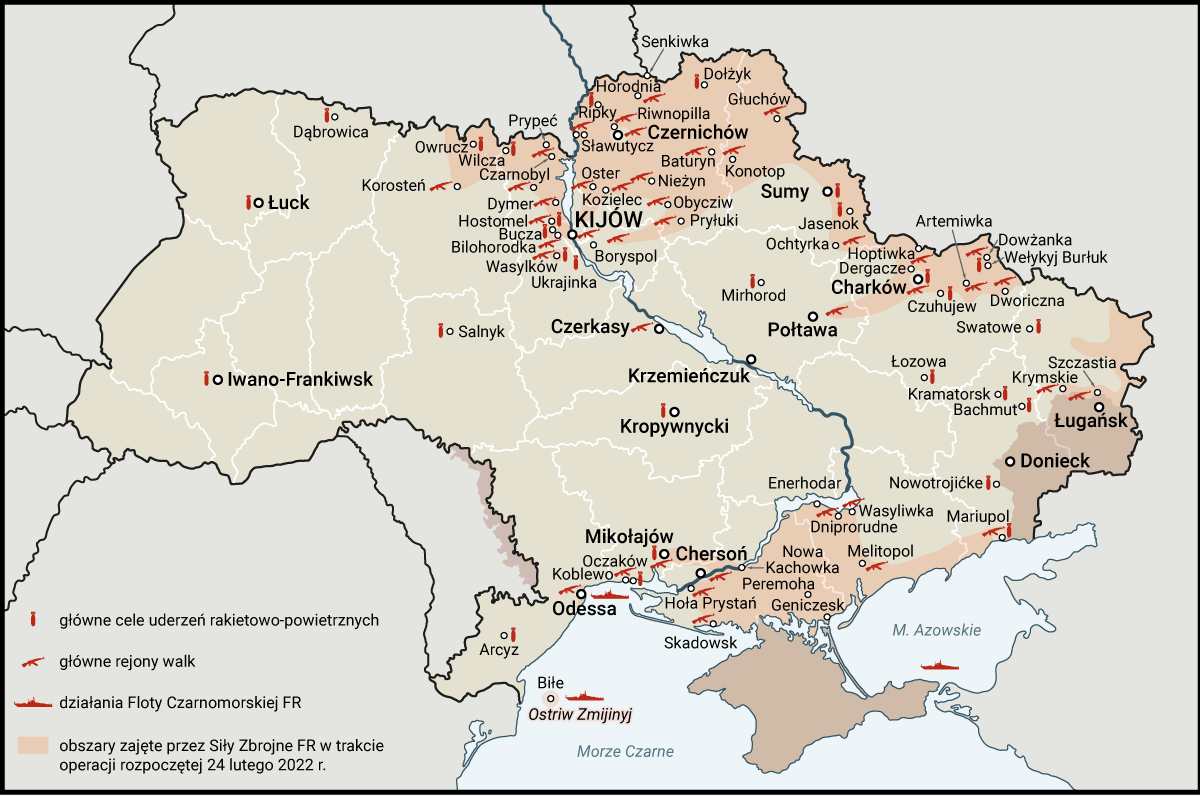 Prezentujemy najnowszą mapę, pokazującą rosyjską inwazję na Ukrainę🇺🇦 

(stan na godzinę 13:00, 27 lutego 2022) ⤵️ 