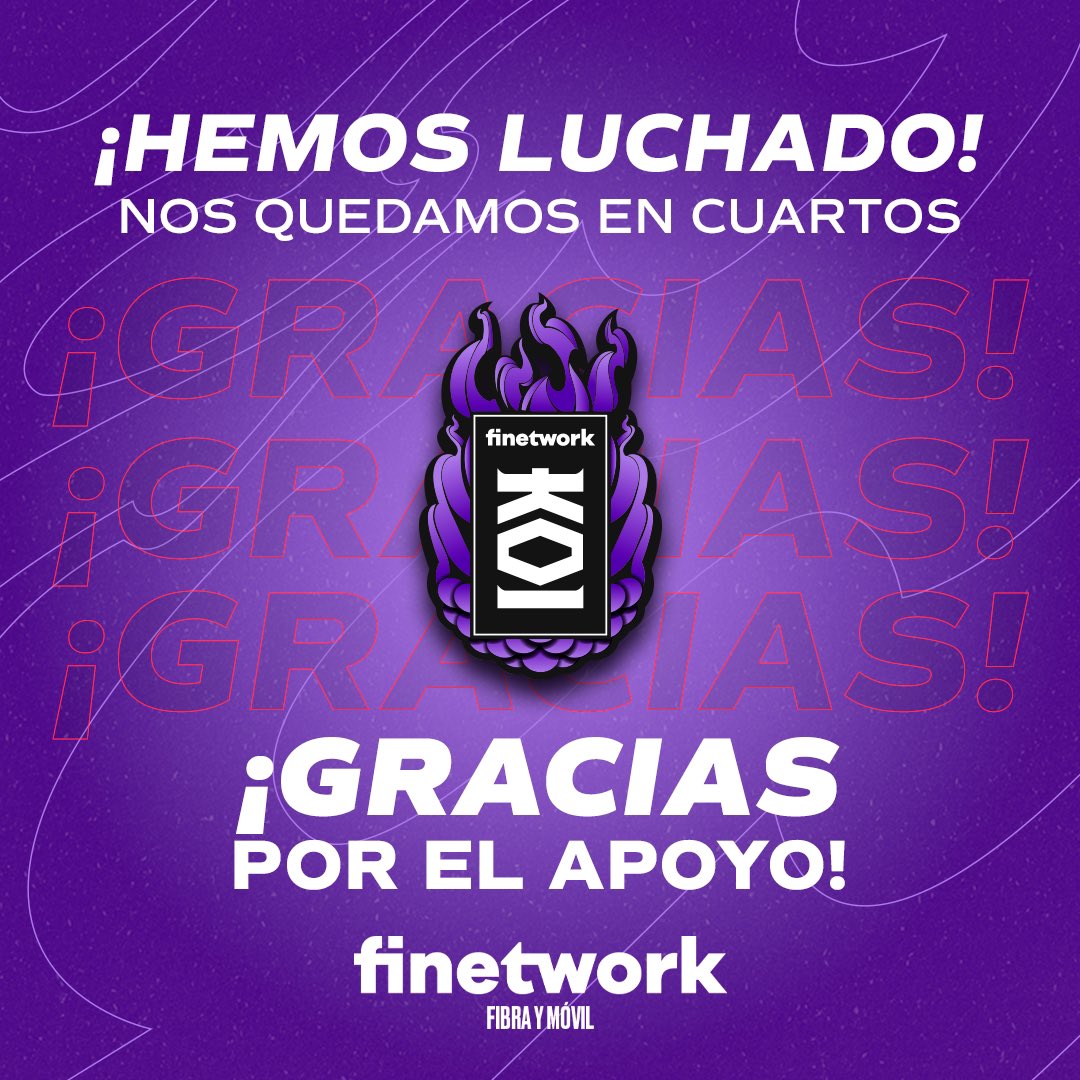 Qué vamos a decir... Estamos más que ORGULLOSOS del equipazo que tenemos. ¡Vaya forma de competir! ¡Seguiremos trabajando para seguir creciendo! @KOI 
💜🔥 