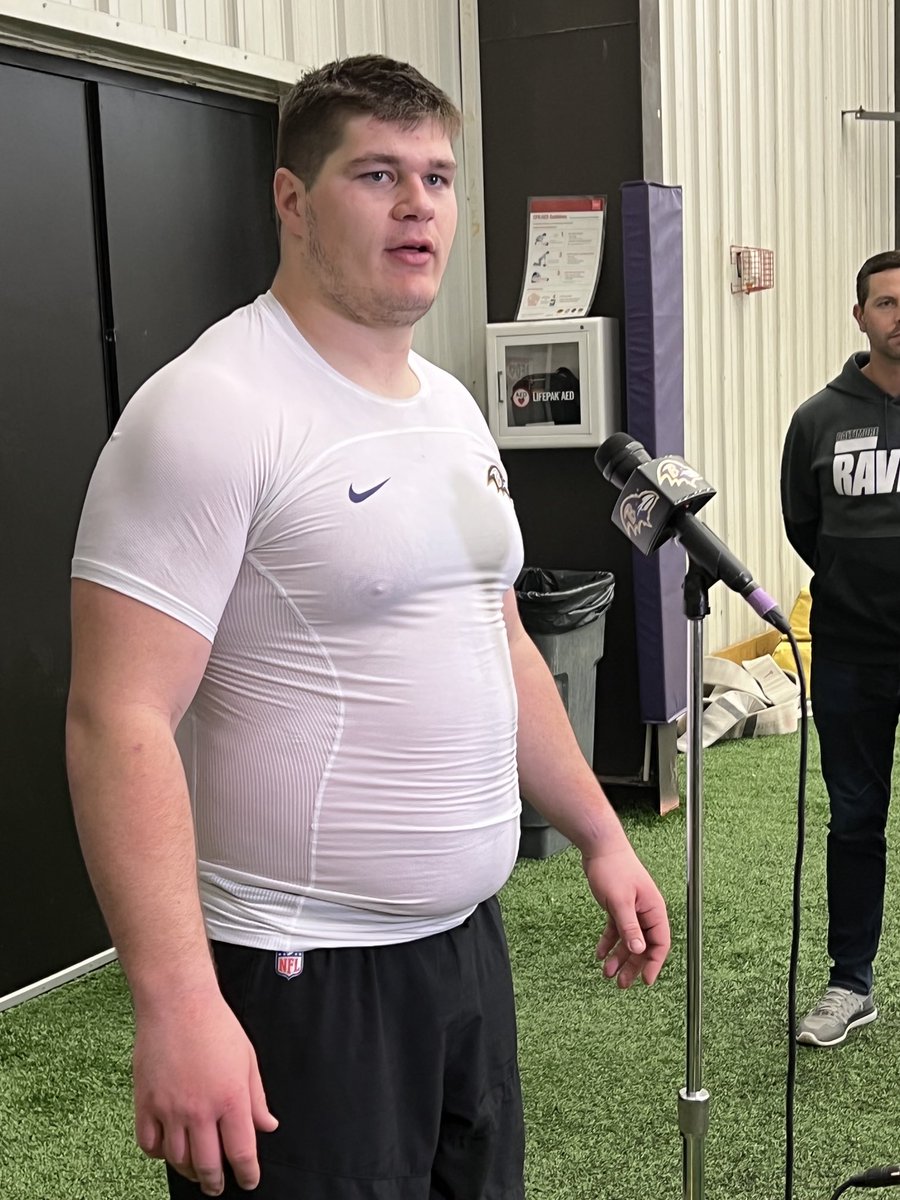 Ravens first-round safety Tyler Linderbaum: “At the end of the day, football is football. We’re running similar stuff just different verbiage.” 