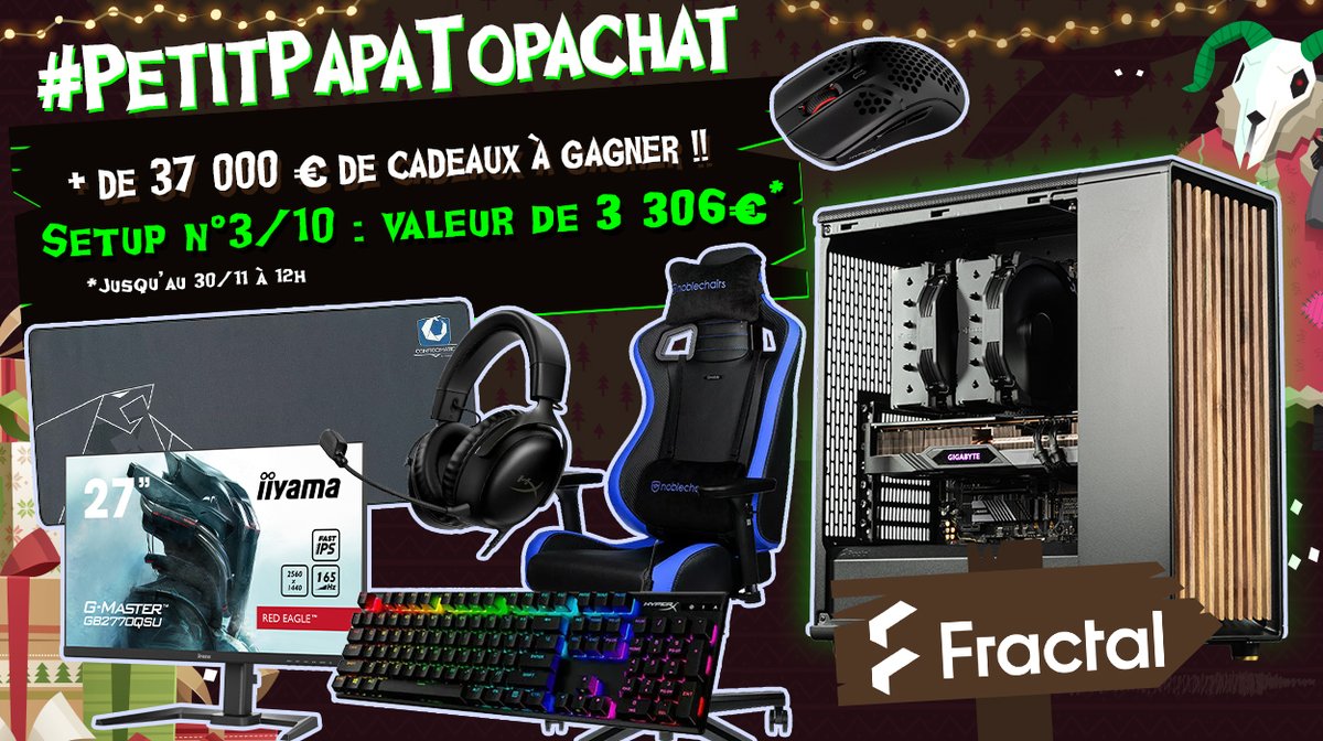 Concours 🎁 #PetitPapaTopAchat 🎄
On enchaîne avec le #Setup3 d'une valeur de  3306 € 🔥

Pour participer
☑️ #RT ce tweet
☑️ Follow @TopAchat

Participe aussi sur Insta / TikTok / Discord / Facebook ➡ https://t.co/KK18J1FR83 
🍀 TAS le 30/11 à 12h 🍀 