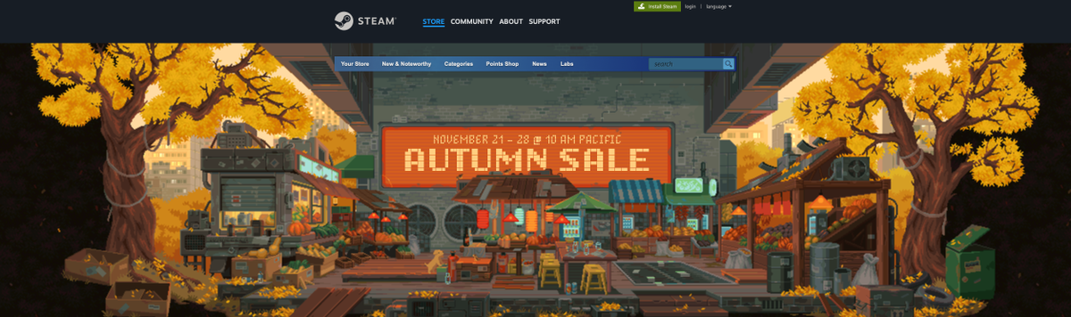 My pixel art for Steam Autumn Sale 2023! 🍂 