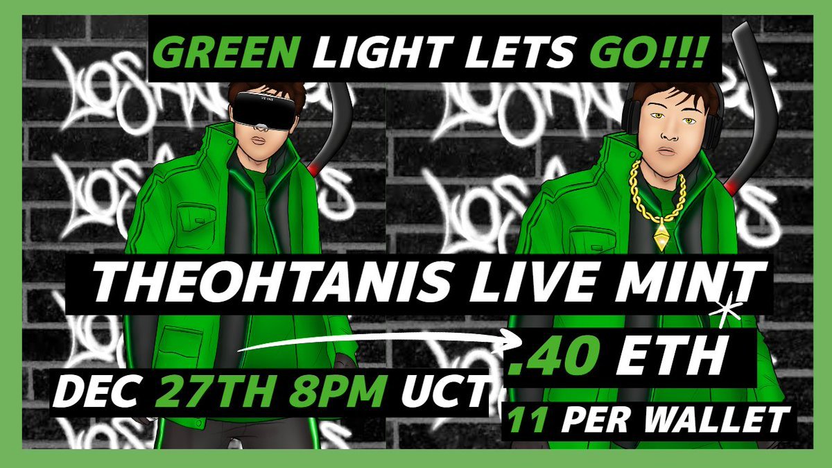 🚀 MINT LIVE 🚀 
     
@theohtanis

     ✨LIVE ✨

🔥PUBLIC: 7pm UTC🔥 Dec27TH 

1.Visit  https://t.co/6E3HNVbzR3 
2.Connect Wallet
3.Enter Amount     #ETH 
4.Confirm 

#NFTCollections #NFTS #NFT #NFTCommmunity #NFTbuyer #shoheiohtani

Join Discord https://t.co/haxcRdje09 