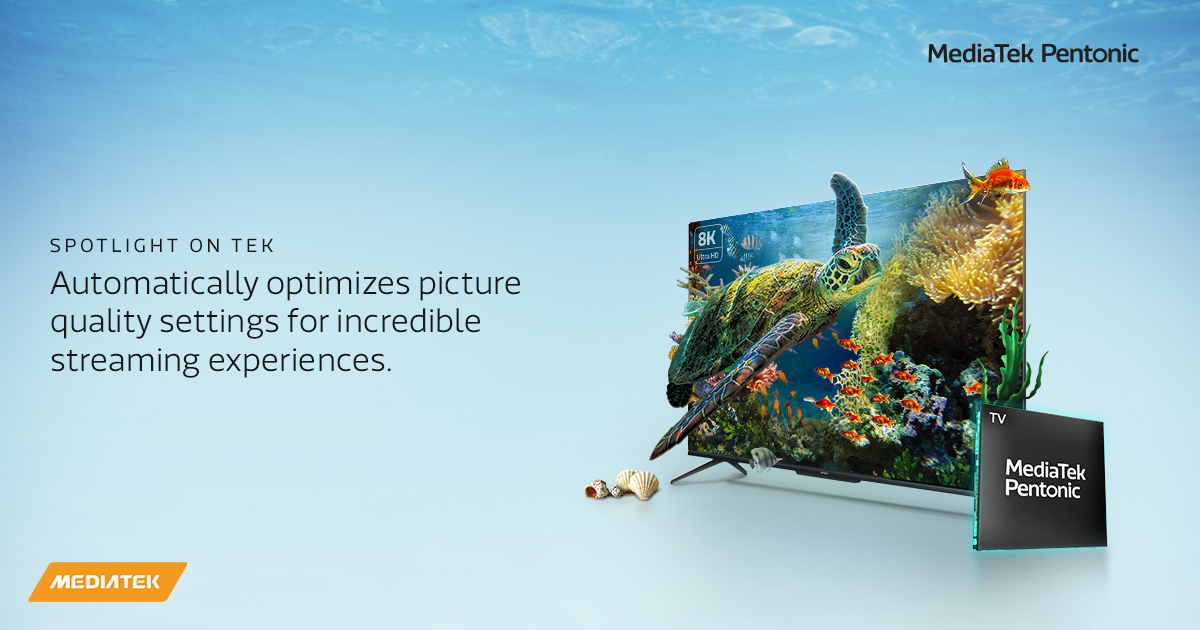 Today's #SpotlightOnTek is MediaTek's AI-Picture Quality Scene Recognition 2.0. The #AI processor inside #MediaTekPentonic chipsets enables this key feature that automatically optimizes picture quality settings for incredible streaming experiences. #4K #8K #SmartTV 