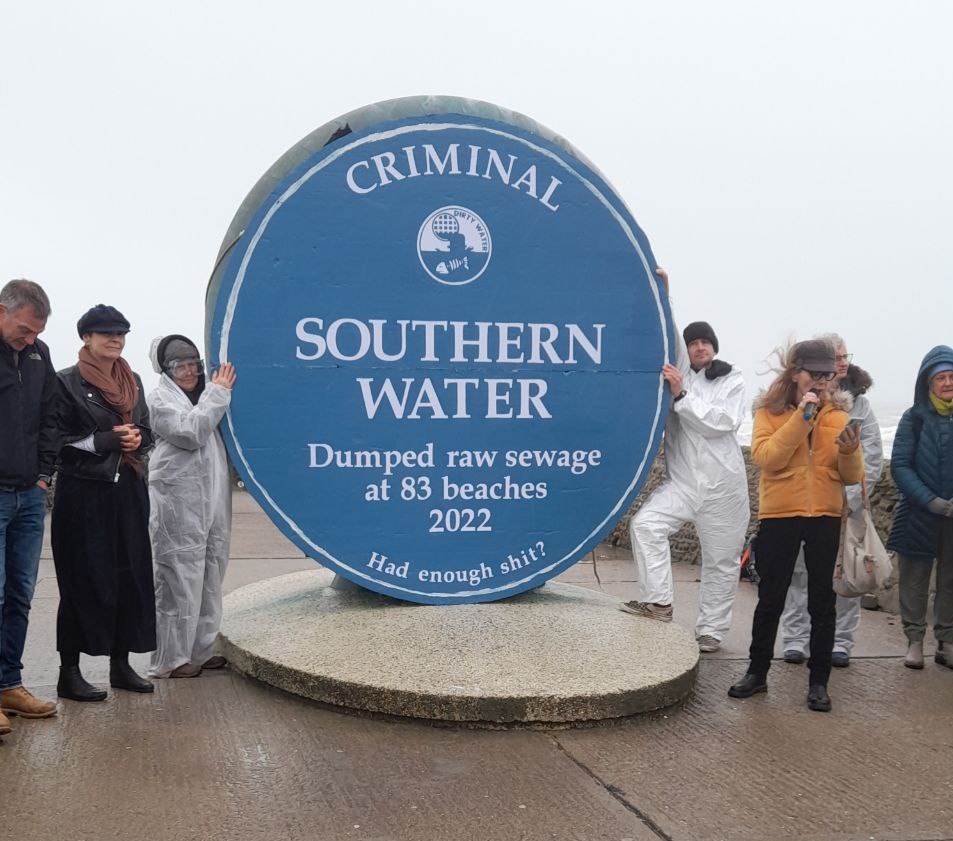 Meanwhile, in Brighton, a special plaque was unveiled in honour of @SouthernWater who took our money &amp; filled our beaches with shit.. 