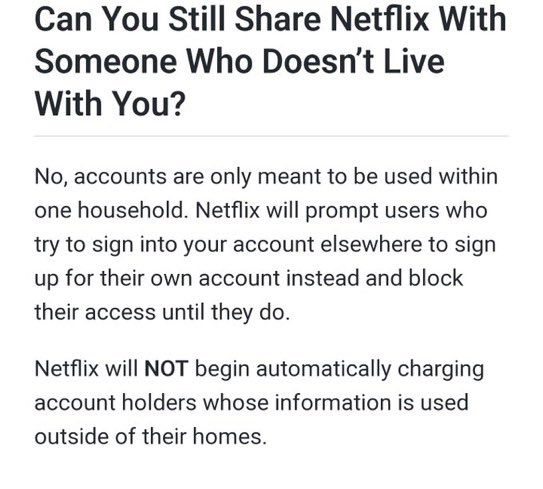 this is such a wild decision by Netflix lmao like, they're aware of long distance relationships, kids in college, and poor people right? 