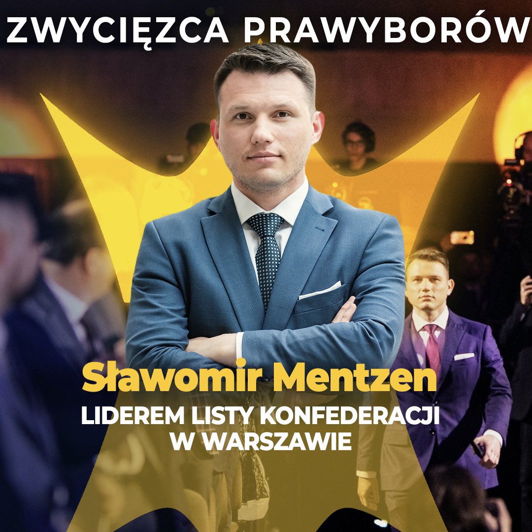 🔵 @SlawomirMentzen zwycięzcą prawyborów w Warszawie! Gratulacje! 