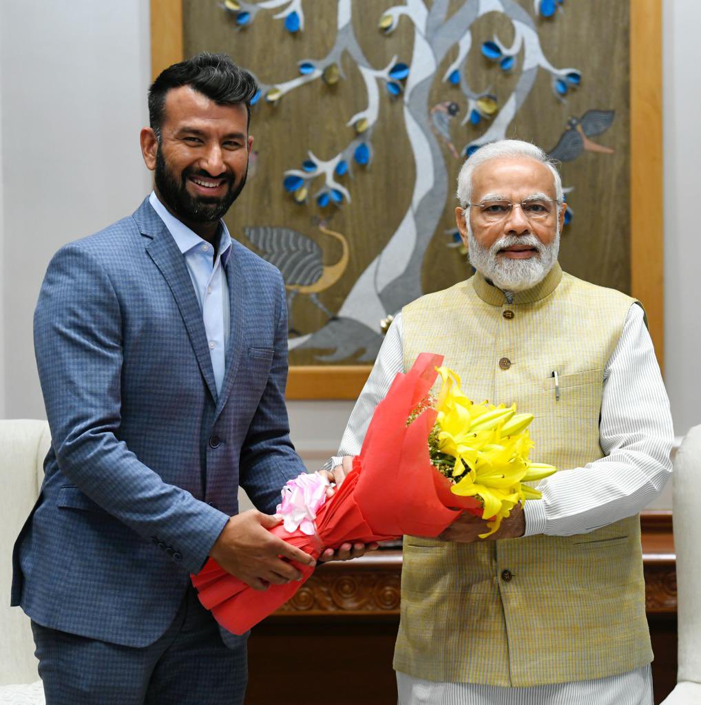 It was an honour to meet our Hon. Prime Minister Shri @narendramodi ji. I will cherish the interaction and encouragement ahead of my 100th Test. Thank you @PMOIndia 