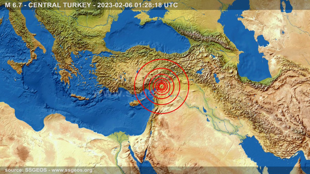 #earthquake M 6.7 - CENTRAL TURKEY - 2023-02-06 01:28:18 UTC

This is the strongest aftershock so far. Aftershocks will continue in the region for some time, mostly 4-5 magnitude, but a stronger tremor is possible. 
