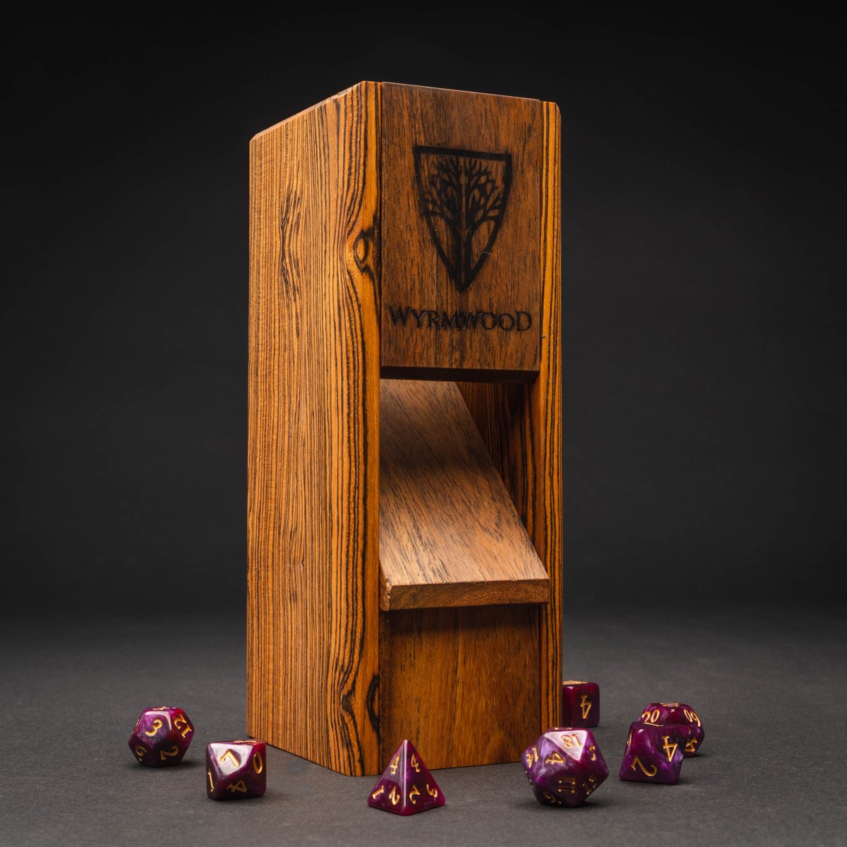 🚨 Big Giveaway! 🚨

🥳We're giving away a Bocote Dice Tower (collapsible &amp; magnetic🧲)for this #WyrmwoodWednesday! Which is a part of the limited run of exotic wood collection on our website!

Rules to enter:
- Retweet💬 + Like❤️ + Follow⭐
- How many dice are in your dice jail? 