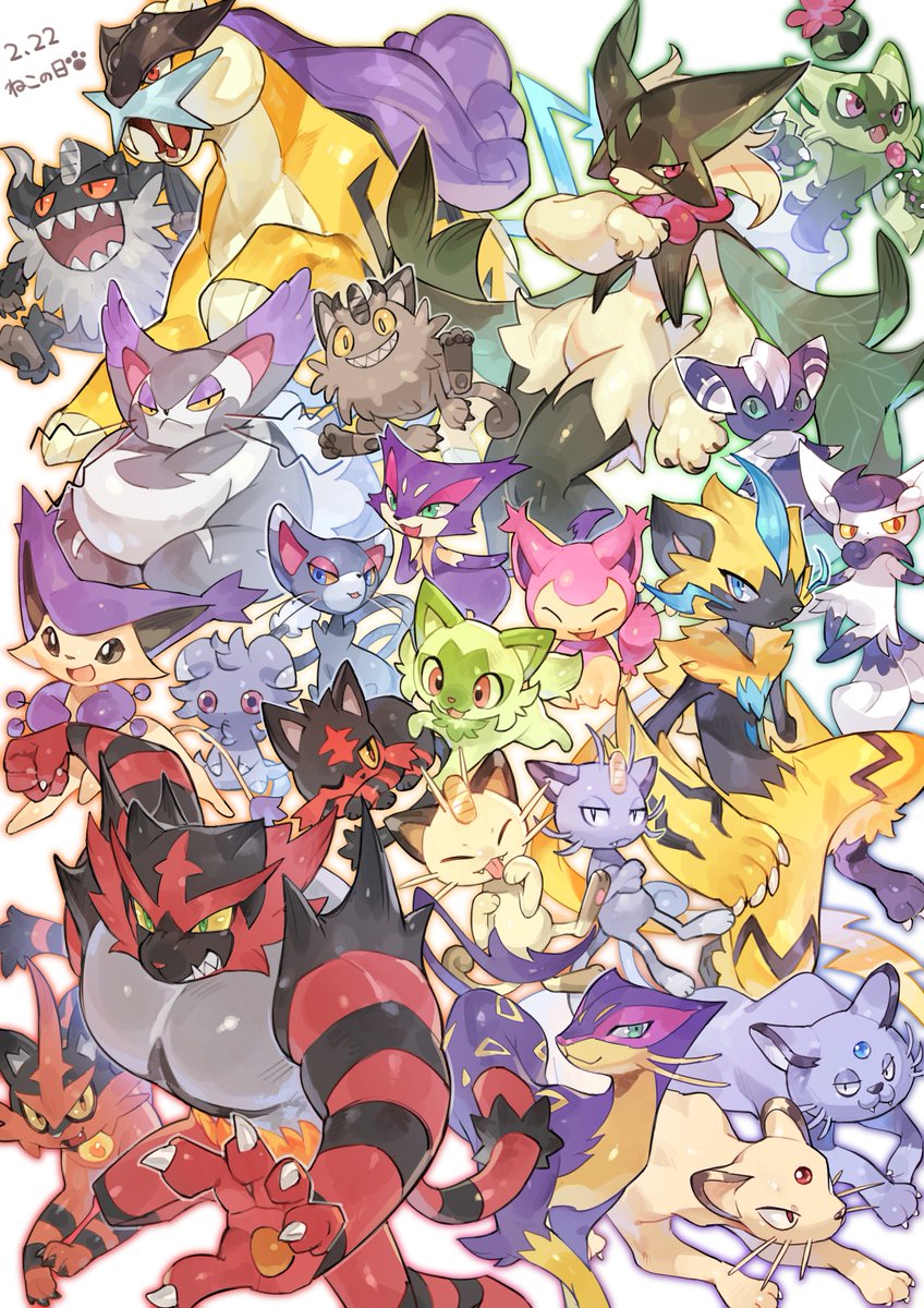 #猫の日 ってことで猫ポケモン達！ 