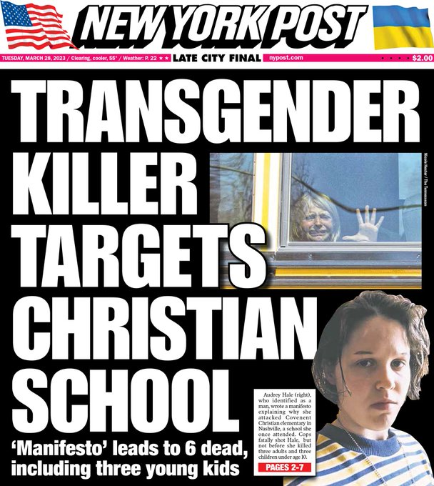 a few months ago i wrote about how der sturmer, a pro-nazi paper in 1930s and 40s germany, laid the groundwork for the holocaust by linking every crime to jewish people.

anyhow, here is the front page of rupert murdoch's ny post today. 