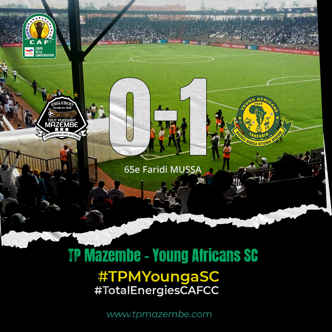 #TotalEnergiesCAFCC #TPMYoungaSC 
C’EST TERMINE A KAMALONDO : @TPMazembe 0, @yangasc1935 1. Il y a eu des occasions et des tentatives certes mais pas de réussite 
