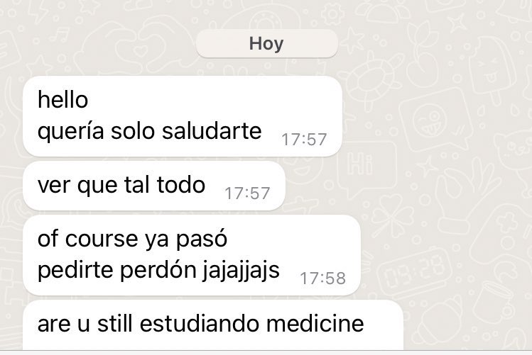 cuando m volvió a hablar un ex y me puso esto 