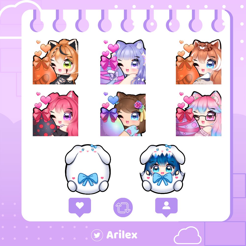 ✦․⁺ Art Raffle 💕🐇 ✦․

I will be raffling 1 EggHug emote and 1 pngtuber sanrio.

"Rules" ♡ 
• Fav and retweet this post 
• Follow me (New followers are welcome)
• Comment your character (Optional)
There will be 2 winners in total 
✄ - - - 

Ends April 25 ^^
#artraffle 