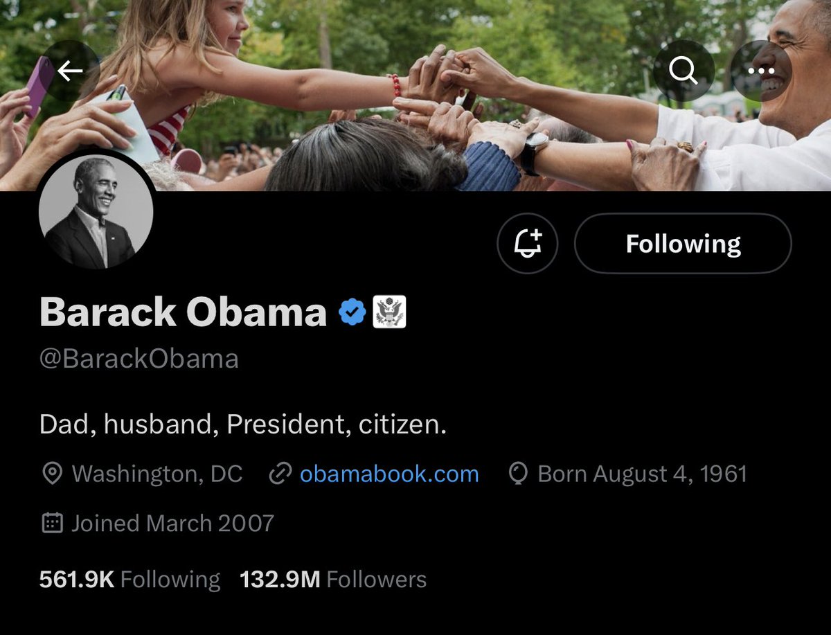 NEWS: Fmr President Obama gets an affiliate badge on Twitter 👀 