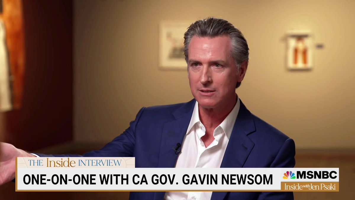 .@GavinNewsom on Gov. Ron DeSantis signing a permitless concealed carry bill into law at a nonpublic event in his office: He’s “scared to death.”

@jrpsaki: “Who’s he scared of?”

Newsom: “Scared of the people.” 