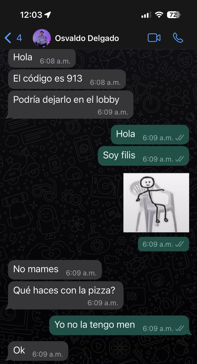 Ayer alguien me confundió con el repartidor xd 