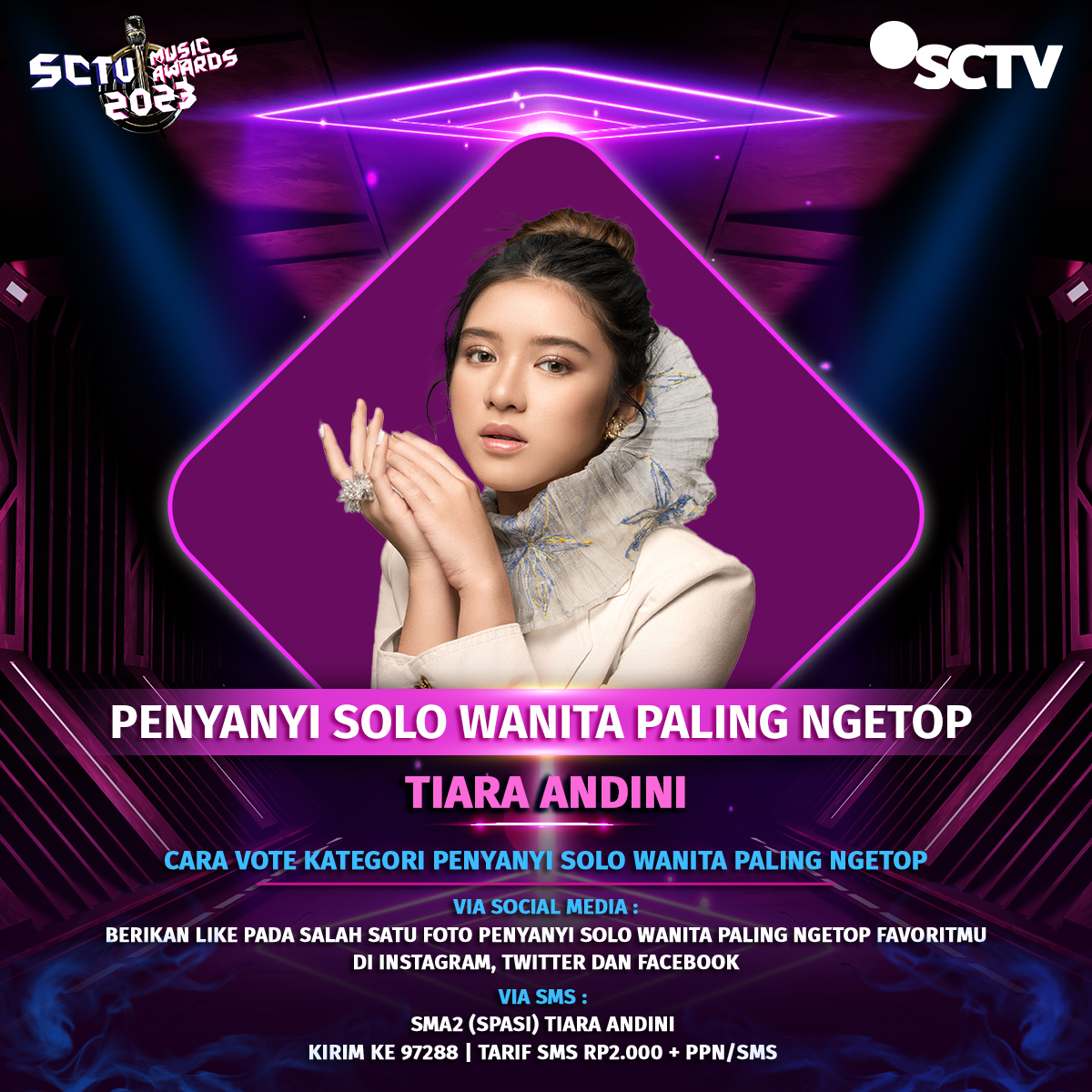 Yuk, dukung @initiaraandini untuk memenangkan "Kategori Penyanyi Solo Wanita Paling Ngetop" #SMA2023 dengan cara like postingan ini!

Periode vote: 10 April - 7 Mei 2023, pkl 23.59 WIB.

#VoteSMA2023
#SMA2023Tiara
#SCTVSpesial 